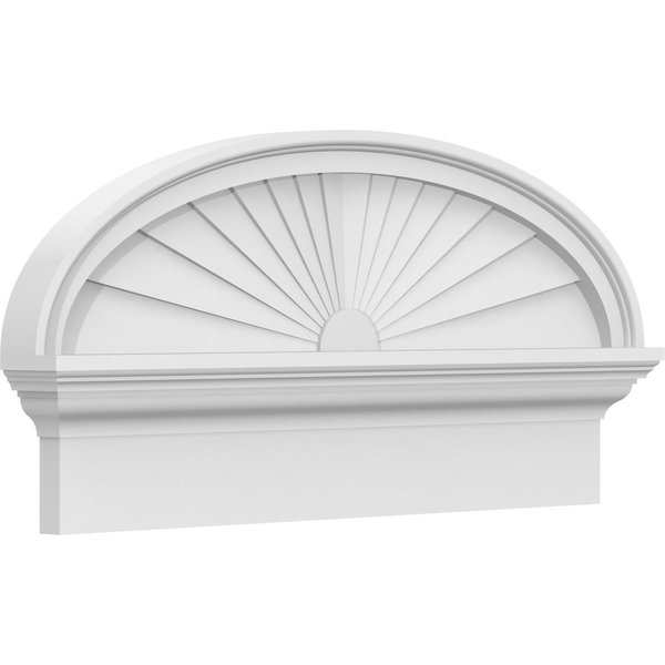 Elliptical Sunburst Architectural Grade PVC Combination Pediment, 28